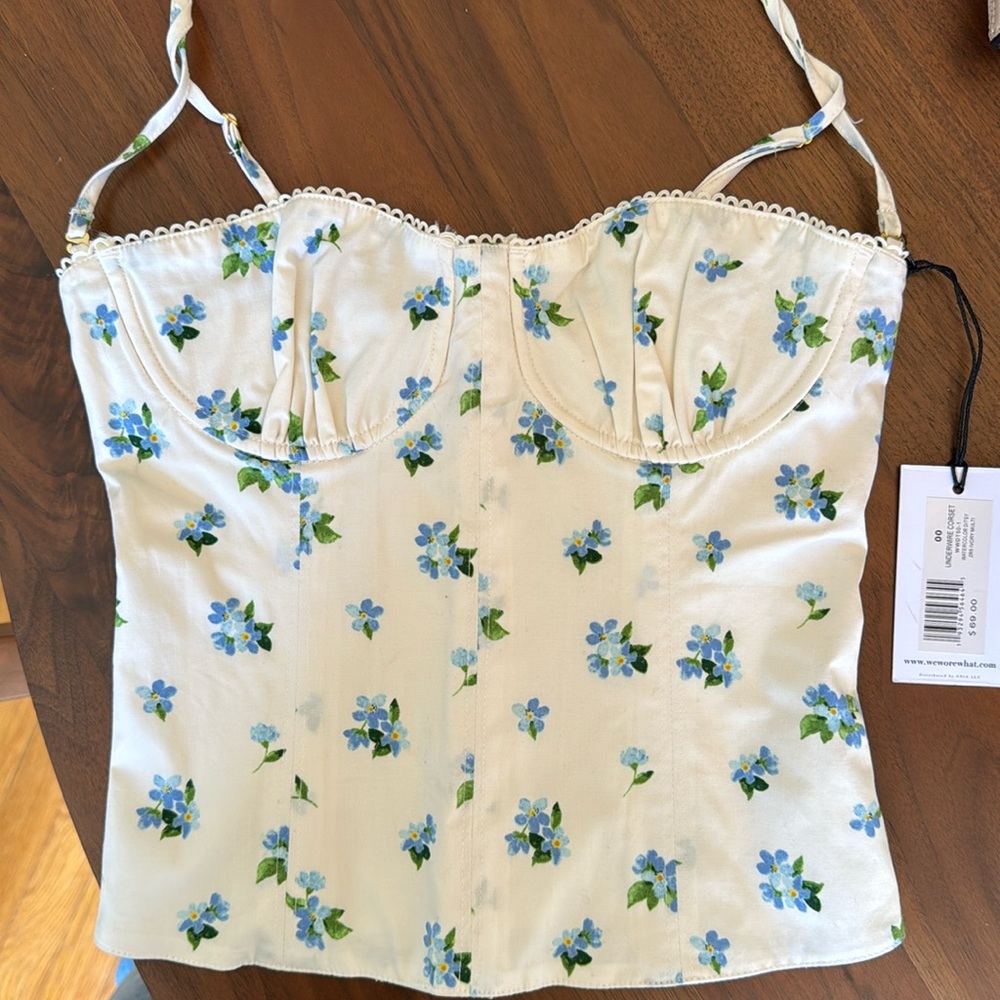 We Wore What - floral corset style tank top